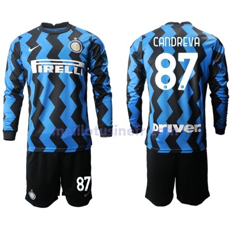 Maillot de Foot Inter Milan Antonio Candreva 87 Domicile 2020-21 Manches Longues - Enfant